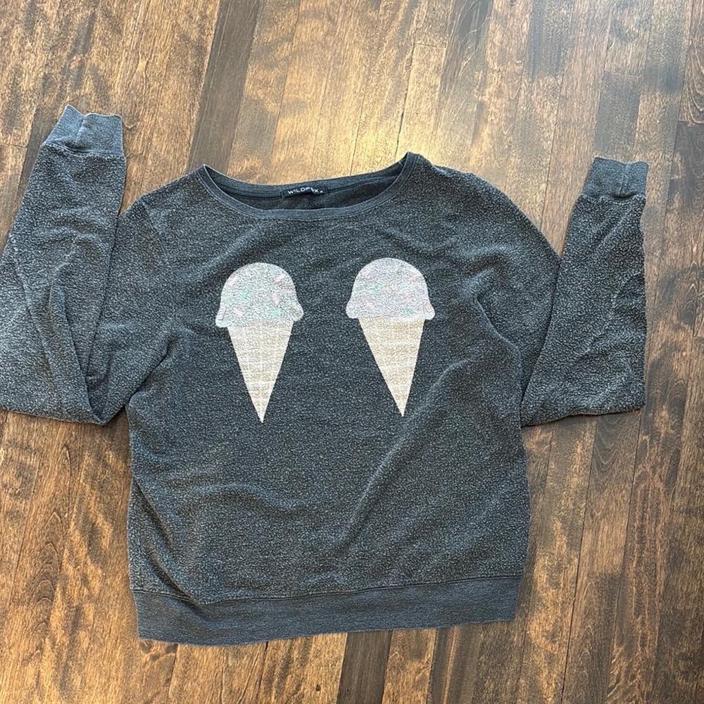 Wildfox Charcoal Ice Cream Sweatshirt